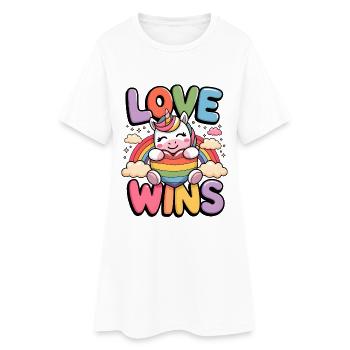 Love Wins - Women’s T-Shirt Dress - white - Front