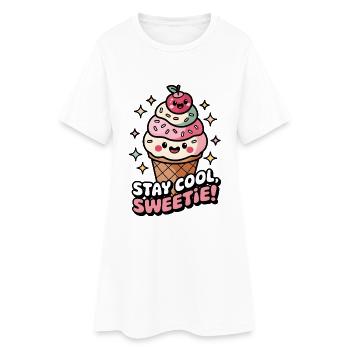 Reste cool, ma chérie ! - Robe T-shirt Femme - blanc - Devant