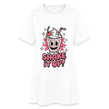 Secouez-le - Robe T-shirt Femme - blanc - Devant