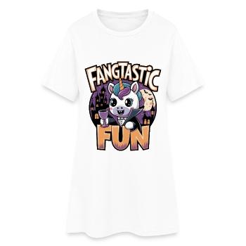 Fangtastischer Spaß - Frauen T-Shirt-Kleid - Weiß - Vorne