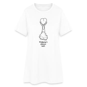 Wolfgangs famous balls - Frauen T-Shirt-Kleid - Weiß - Vorne