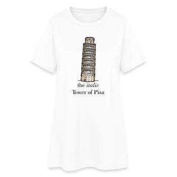 the italic Tower - Frauen T-Shirt-Kleid - Weiß - Vorne