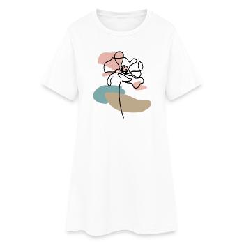Abstrakte Mohnblume Poppies line art Farbklecks - Frauen T-Shirt-Kleid - Weiß - Vorne