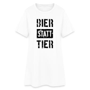 BIER STATT TIER - Frauen T-Shirt-Kleid - Weiß - Vorne