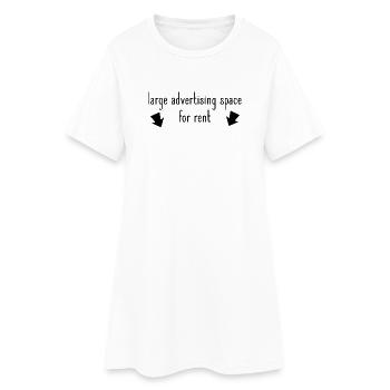 advertising space - große Werbefläche zu vermieten - Frauen T-Shirt-Kleid - Weiß - Vorne