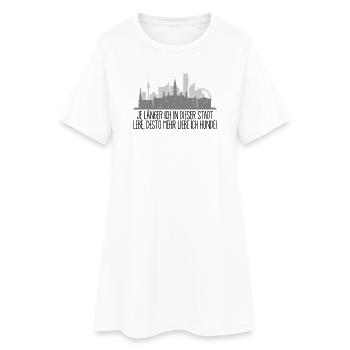 je länger ich in Wien lebe, desto mehr liebe Hunde - Frauen T-Shirt-Kleid - Weiß - Vorne