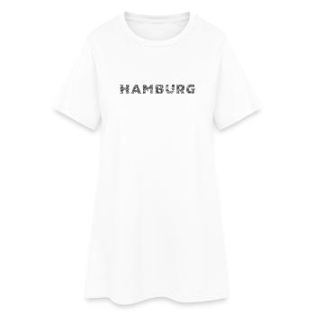 Hambourg Lettrage de la ville allemande Hatching - Robe T-shirt Femme - blanc - Devant
