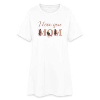 I love you Mom - Frauen T-Shirt-Kleid - Weiß - Vorne
