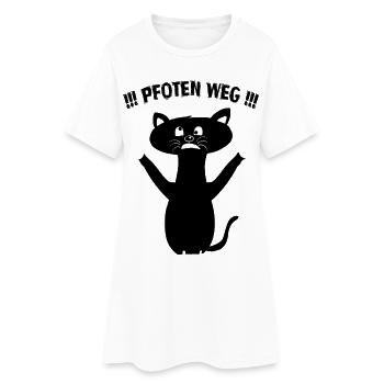 Pfoten weg - Frauen T-Shirt-Kleid - Weiß - Vorne