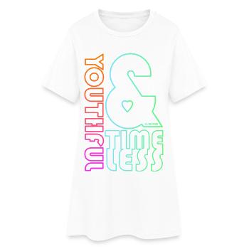 Jeune et intemporel - Robe T-shirt Femme - blanc - Devant