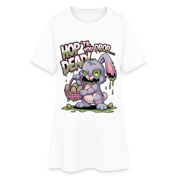 Hüpfe, bis du tot umfällst! - Frauen T-Shirt-Kleid - Weiß - Vorne