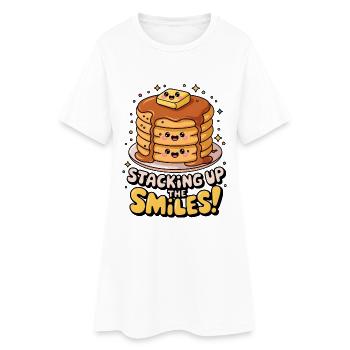 Staking Up The Smiles ! - Robe T-shirt Femme - blanc - Devant
