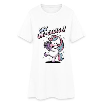 Dites Uni-Cheese ! - Robe T-shirt Femme - blanc - Devant