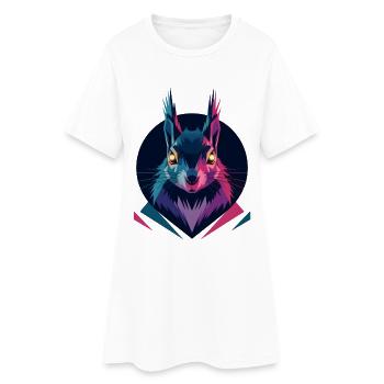 Écureuil low-poly - Robe T-shirt Femme - blanc - Devant