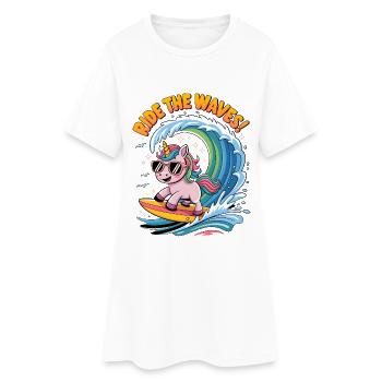 Surfez sur les vagues ! - Robe T-shirt Femme - blanc - Devant