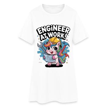 Ingénieur au travail ! - Robe T-shirt Femme - blanc - Devant