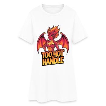 Zu heiß zum Anfassen - Frauen T-Shirt-Kleid - Weiß - Vorne