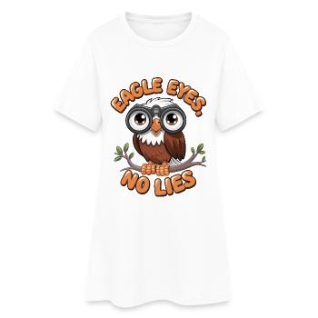 Des yeux d’aigle, pas de mensonges - Robe T-shirt Femme - blanc - Devant