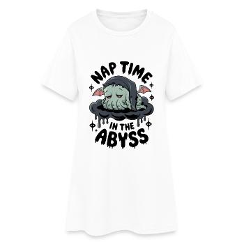 L’heure de la sieste dans l’abîme - Robe T-shirt Femme - blanc - Devant
