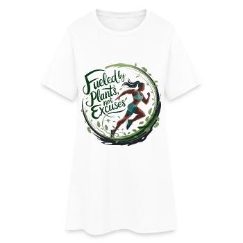 Angetrieben von Pflanzen, nicht von Ausreden - Frauen T-Shirt-Kleid - Weiß - Vorne