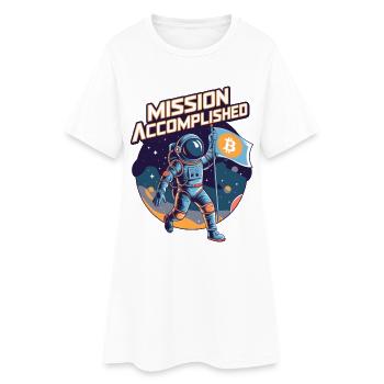 Mission erfüllt - Frauen T-Shirt-Kleid - Weiß - Vorne