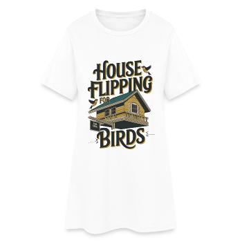 Retournement de maison pour les oiseaux - Robe T-shirt Femme - blanc - Devant