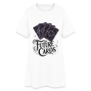 Die Zukunft liegt in den Karten - Frauen T-Shirt-Kleid - Weiß - Vorne