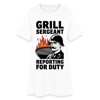 Sergent de gril se présentant au service - Robe T-shirt Femme - blanc - Devant