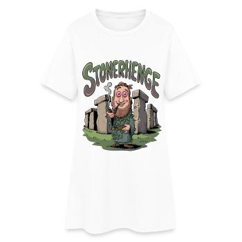 Stonerhenge - Frauen T-Shirt-Kleid - Weiß - Vorne