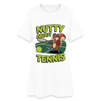 Nutty About Tennis - Robe T-shirt Femme - blanc - Devant