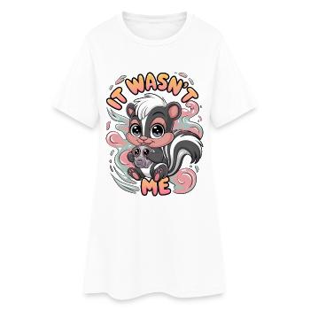 Ich war es nicht - Frauen T-Shirt-Kleid - Weiß - Vorne