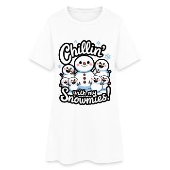 Chillin' avec mes Snowmies ! - Robe T-shirt Femme - blanc - Devant