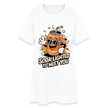 Soda-Lighted To Meet You - Women’s T-Shirt Dress - white - Front