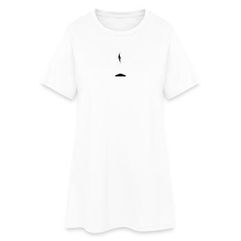 Hüpfende Person auf dem Trampolin - Frauen T-Shirt-Kleid - Weiß - Vorne