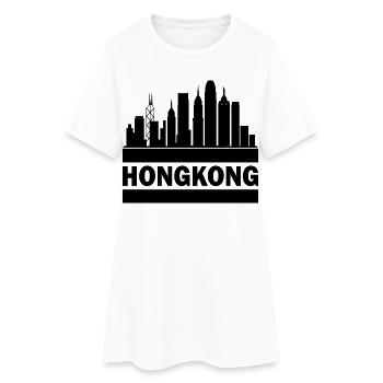 Hongkong Skyline Souvenir Asien Buddha Geschenk Om - Frauen T-Shirt-Kleid - Weiß - Vorne