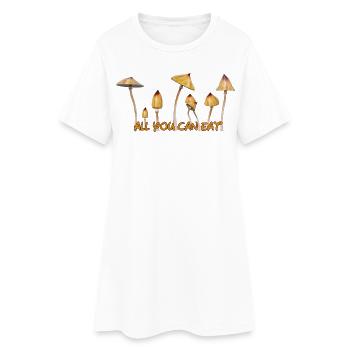 Champignons magiques Zauberpilze Psylos Pilze Party Fun - Robe T-shirt Femme - blanc - Devant