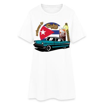 Kuba Zigarre Auto Rum Libre Havanna Souvenir retro - Frauen T-Shirt-Kleid - Weiß - Vorne