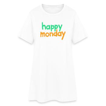 Joyeux lundi - Robe T-shirt Femme - blanc - Devant
