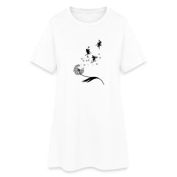 Papillons design puste fleurs prairie coeurs fées - Robe T-shirt Femme - blanc - Devant