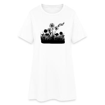 Papillons design pusteblumes prairie coeurs - Robe T-shirt Femme - blanc - Devant