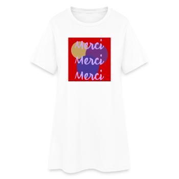 MERCI. MAÎTRESSE. MAÎTRE. MERCI MAÎTRESSE - Robe T-shirt Femme - blanc - Devant