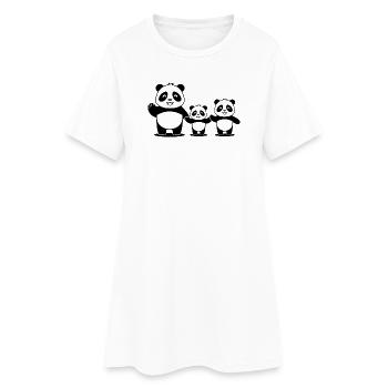 Parent célibataire avec 2 enfants - Robe T-shirt Femme - blanc - Devant