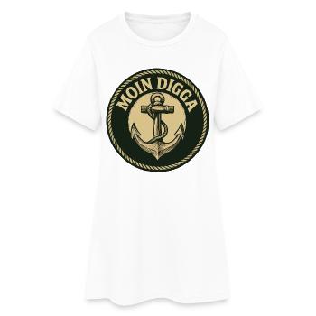 Moin Digga Anchor - Robe T-shirt Femme - blanc - Devant