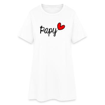 PAPY. FÊTE DES PÈRES. BONNE FÊTE PAPY - Robe T-shirt Femme - blanc - Devant