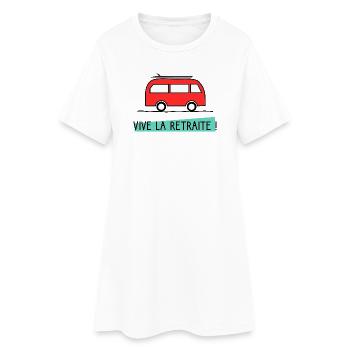 RETRAITE. BONNE RETRAITE. JOYEUSE RETRAITE - Robe T-shirt Femme - blanc - Devant