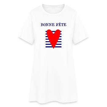 BONNE FÊTE PAPA. PAPA. FÊTE DES PÈRES. PÈRE - Robe T-shirt Femme - blanc - Devant