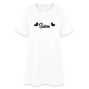 SUISSE. PAYS. GENEVE. SUISSE. HUMOUR. PAYS - Robe T-shirt Femme - blanc - Devant