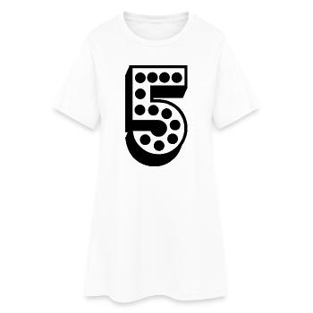 5. 5 ANS. 5e ANNIVERSAIRE. ANNIVERSAIRE 5 ANS - Robe T-shirt Femme - blanc - Devant