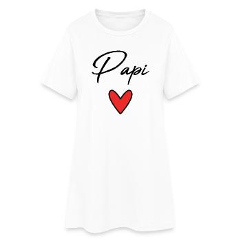 PAPI. PAPA. FÊTE DES PÈRES. BONNE FÊTE PAPA - Robe T-shirt Femme - blanc - Devant