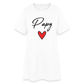 PAPY. FÊTE DES PÈRES. BONNE FÊTE PAPY. JE T'AIME. - Robe T-shirt Femme - blanc - Devant